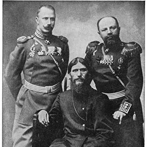 Grigoriy Efimovich Rasputin (ja1871-1916) centre. Russian mystic and holy man