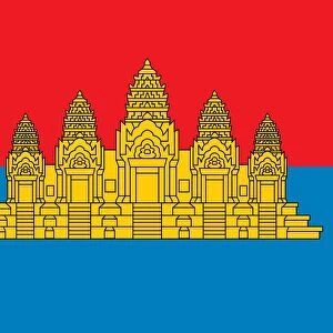 Historical flag of Cambodia, a country in Southeast Asia, from 1979 to 1992