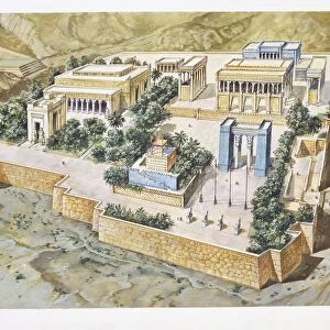 Iran, Persia, Reconstruction of Persepolis, illustration