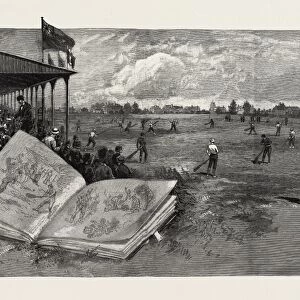 Lacrosse Grounds, Canada, Nineteenth Century Engraving