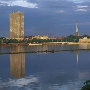 Latvia, Riga (Vecriga) from river Daugava