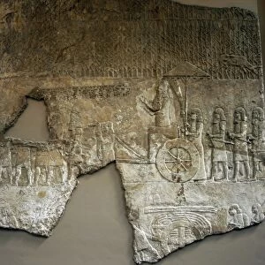 Limestone relief from the Palace of Sennacherib, Nineveh, 700-692 BC. The King is