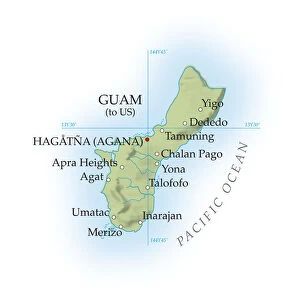 Map of Guam, close-up