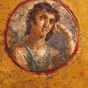 Medallion with boys portrait, fresco, from Casa degli Amorini Dorati (House of Golden Cupids) in Pompeii