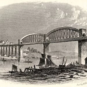 The Royal Albert Bridge (Viaduct) at Saltash. The Bridge carrying the railway over