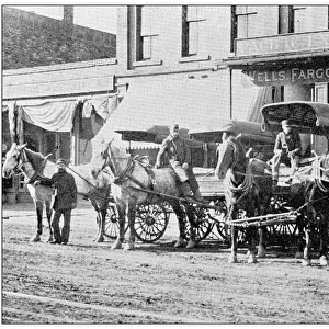 Antique photograph from Lawrence, Kansas, in 1898: Wells, Fargo and Co Express