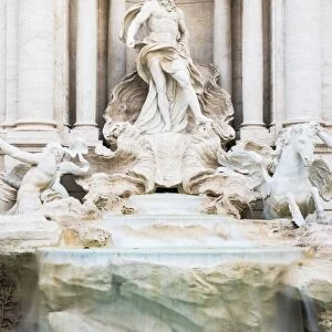 Details of the statues of the Trevi Fountain in Rome, Italy