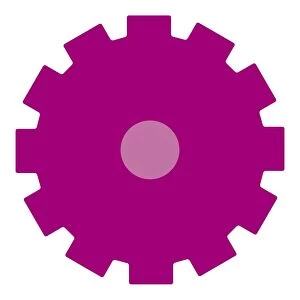 Digital illustration of purple cog