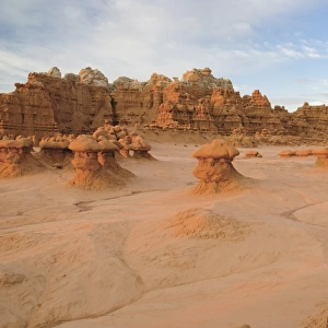 Eroded Rock Cliffs And Hoodoos