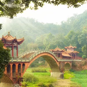 Haoshang bridge in Leshan giant buddha site ( Sichuan; China )