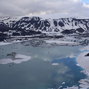 Iceland, Langjokull Glacier melting