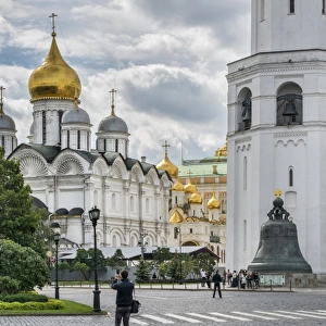 Kremlin, Tsar Bell and the Archangels Cathedral in Moscow, Russia