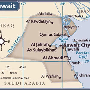 Kuwait country map