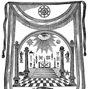 Masonic Apron Engraving From 1870 (Freemason)