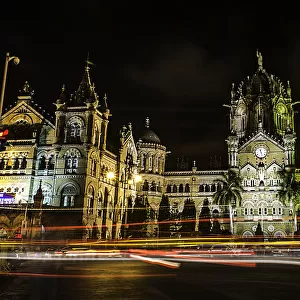 Mumbai CST at night, Mumbai, India