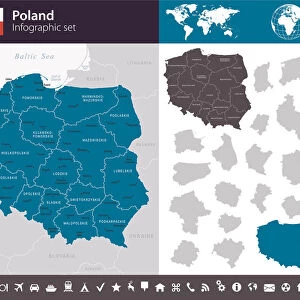 Poland - Infographic map - illustration