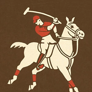 Polo Player Riding a Horse
