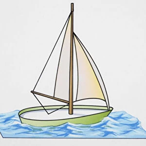 Small boat on windy seas