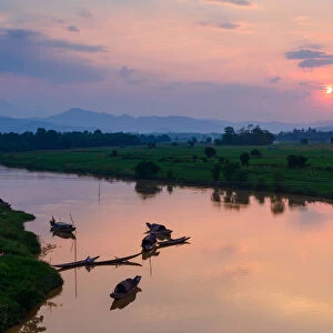Sunset on Danh River, Vietnam