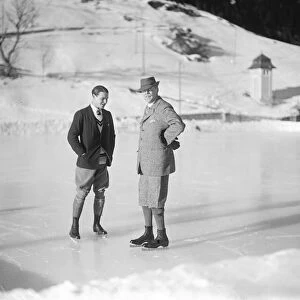 Xmas season at Murren. Sir Ian Malcolm ( on right ). 1920