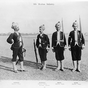 8th Madras infantry, c. 1897 (b / w photo)