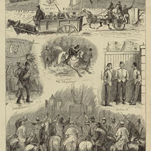 The Agitation in Ireland, Incidents of the Parnell Reception at Limerick (engraving)