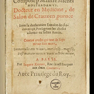 Almanach of the Year 1557 by Nostradamus, 1557 (book)