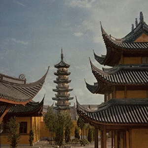 Ancient Longhua pagoda, Shanghai, China, photographed in 1959 (photo)