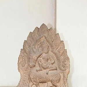Antefix with Isana, Lopburi art, Baphuon style, found in Srisaket province, 11th-12th century AD