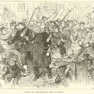 Arrest of Napoleonist spies in Paris, October 1870 (engraving)