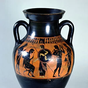 Attic black-figure neck amphora depicting the welcome of Hercules to Olympus, c