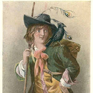 Barnaby Rudge, illustration for Barnaby Rudge by Charles Dickens (colour litho)