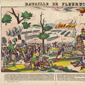 Bataille De Fleurus (coloured engraving)