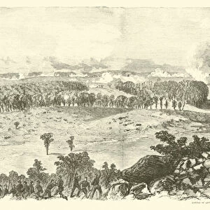 Battle of Gettysburg, Summit of Little Round Top, 2 July, July 1863 (engraving)