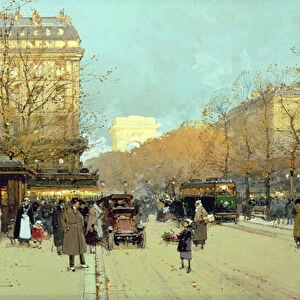 Boulevard Haussmann, in Paris (gouache on paper)