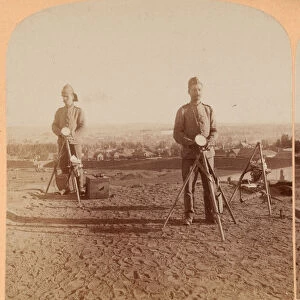British heliographers, Johannesburg Fort, South Africa, 1901 circa (b / w photo)