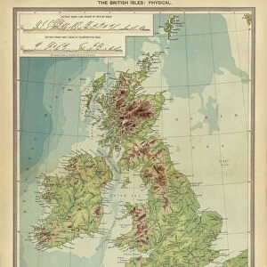 The British Isles, Physical (colour litho)