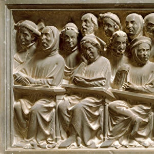 Burial arch of Bartolomeo da Saliceto: students attending a course (Sculpture, 1412)