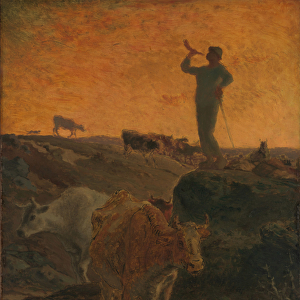 Calling the Cows Home, c. 1872 (oil on wood)