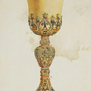 A Chalice in the Treasury of St. Peter s, Rome (black chalk & w / c on paper)