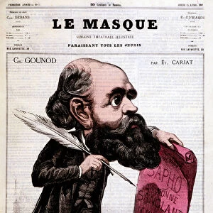 Charles Gounod (1818 - 1893), French composer. Caricature by Etienne Carjat