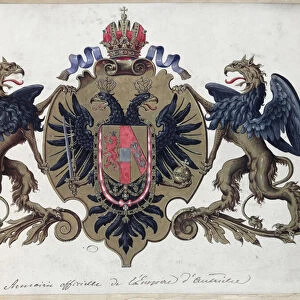The coat of arms of the Austrian Empire, before 1867 (gouache on paper)