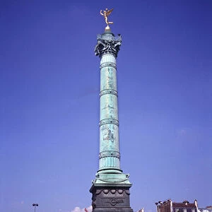 Column of July surmounted by the genie of freedom, place de la bastille erigee from 1833