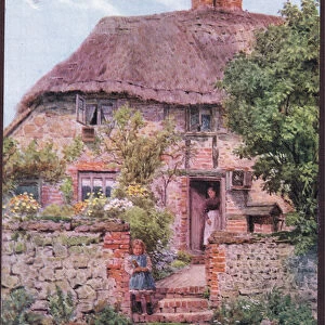 Cottage door, Amberley, Sussex, from The Cottages and the Village Life of Rural England