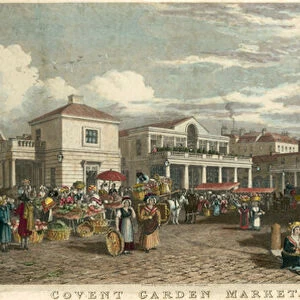 Covent Garden Market, London (coloured engraving)
