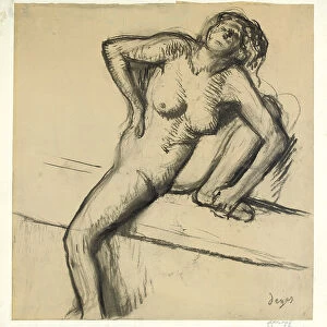 Crouching Nude; Nu accroupi, 1890s (charcoal on paper, laid down on board)