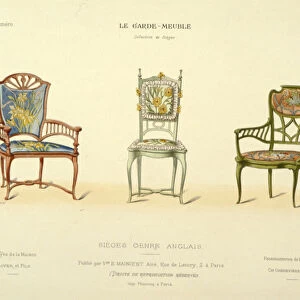 Design from English style Chairs, from Le Garde-Meuble, Pub. Paris, c. 1890 (colour litho)