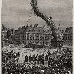 Destruction of the Vendome Column during the Commune, 1871- insurrection of Paris