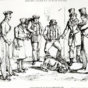 Dog Fight, 1824 (litho) (b / w photo)