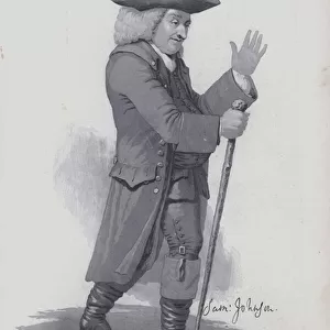Dr Samuel Johnson, in the dress worn by him in his Journey to the Hebrides (engraving)